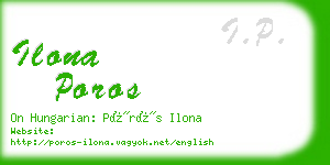 ilona poros business card